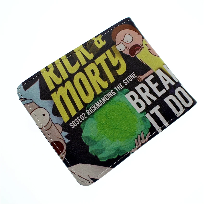 Короткие Бумажники Rick and marty Pickle Rick, студенческий двойной держатель для карт с фото слоями из искусственной кожи для мальчиков и девочек, мужские бумажники с 3D рисунком