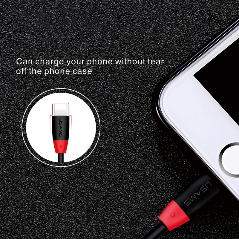 USAMS гибкий кабель для iPhone 6 Реверсивный USB 2A Быстрая зарядка Usb 7 7plus 5 5S | Мобильные