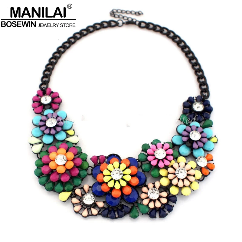 Женский чокер с цветком из смолы MANILAI массивные ожерелья модные аксессуары