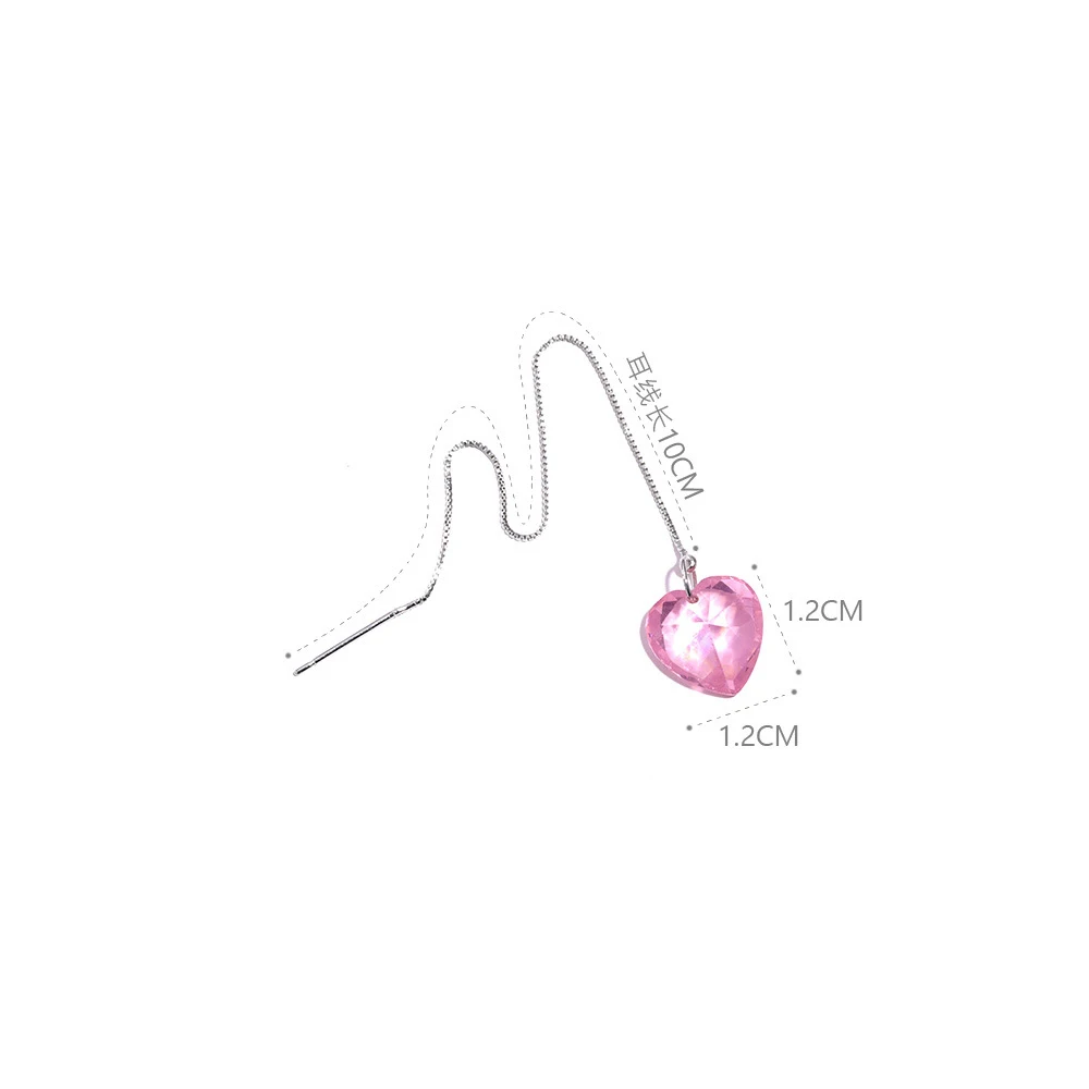 Seven Candy 925 Sterling Silver Heart Earrings For Women Simple Temperament Long Stud Earring Fashion Jewelry 2019 Accessories | Украшения