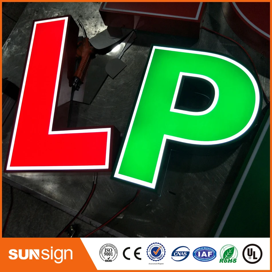 3D frontlit & backlit Sign Letters Signage Illuminated Outdoor Signs