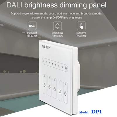 DP1 dimming panel MiBOXER DL5 DALI 5 в 1 Светодиодная лента управления, DC 12~ 24 В общий анод подключения, совместимый пульт дистанционного управления/DALI Bus power Supplly - Цвет: DP1 dimming panel