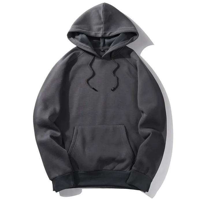 WY18 Darkgray Осенние мужские одноцветные толстовки, верхняя одежда, мужские свитшоты, Повседневная Уличная одежда худи в стиле хип-хоп, мужская спортивная одежда, зимний флисовый спортивный костюм - Цвет: WY18 Darkgray