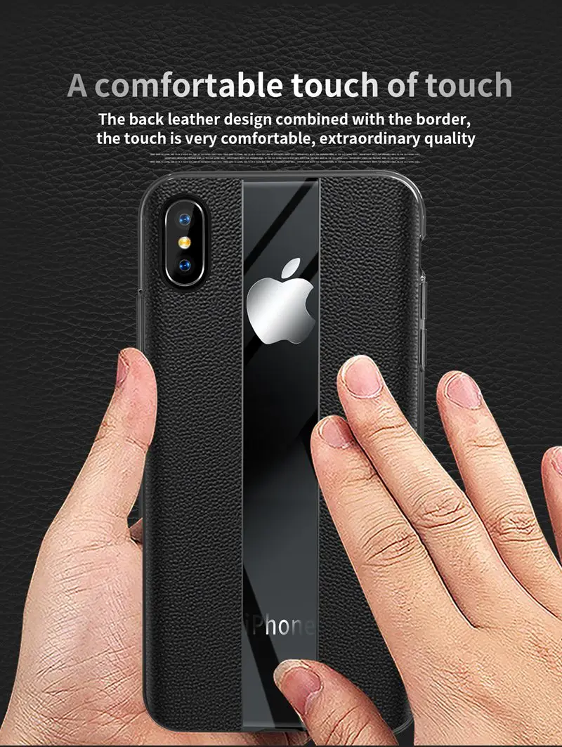 Подлинный кожаный TPU мягкий чехол для задней крышки iPhone XR XS Max из натуральной кожи