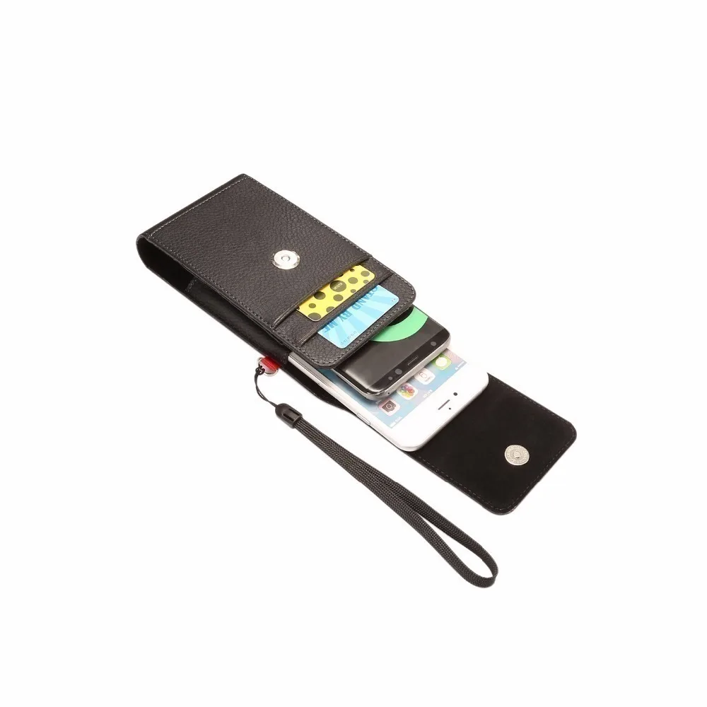 Чехол для телефона с двумя карманами магнитная зажимом крепления к поясному