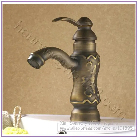 

L15077-роскошный бортиковый бронзовый цвет латунный материал горячий & кран холодной воды для умывальника