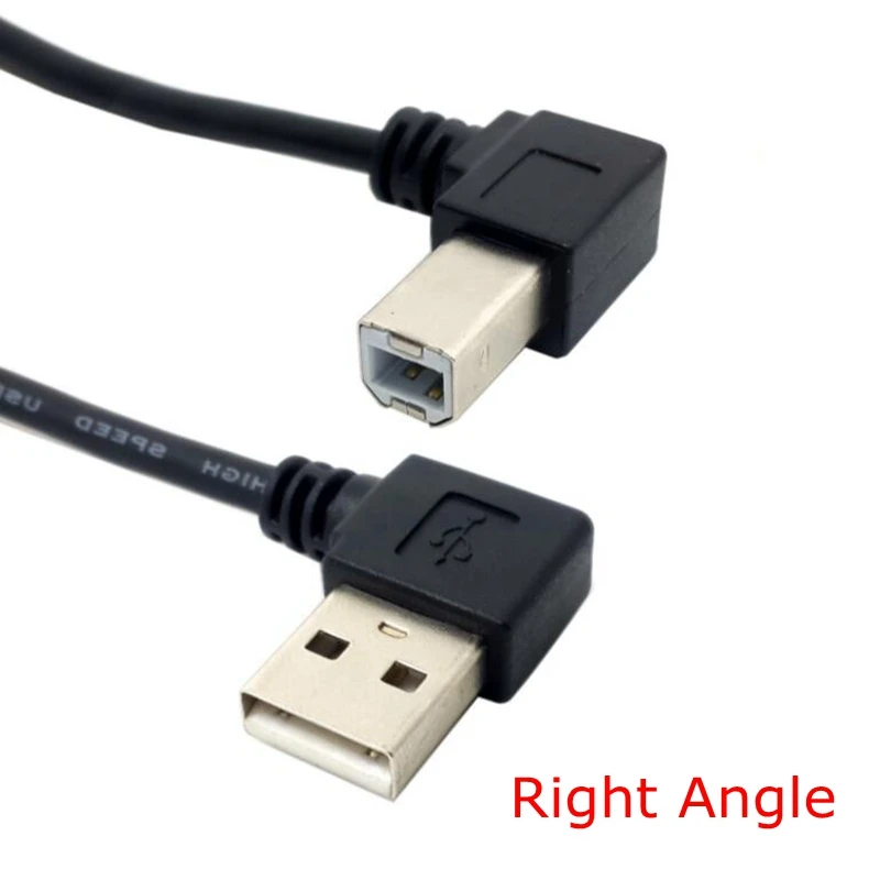 Правый и левый угол USB 2 0 A папа на B Тип BM сканер для принтера под прямым углом 90