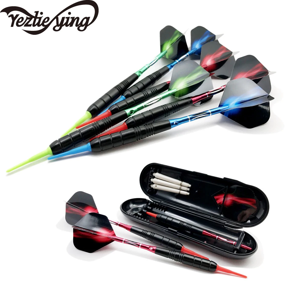 

3Pcs/Set 19g Professional Electronic Soft Tip Darts With Dart Box green red blue Dart Flights
