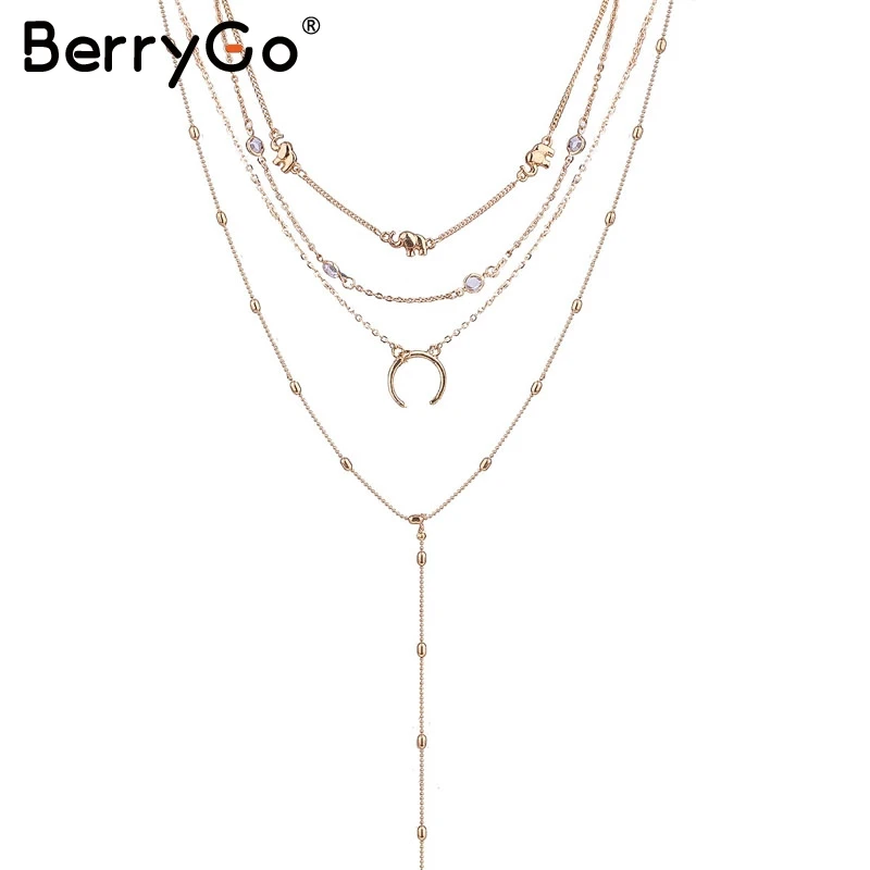 BerryGo многослойная Луна эффектные модные стили уличная золото Длинный Шик Женская