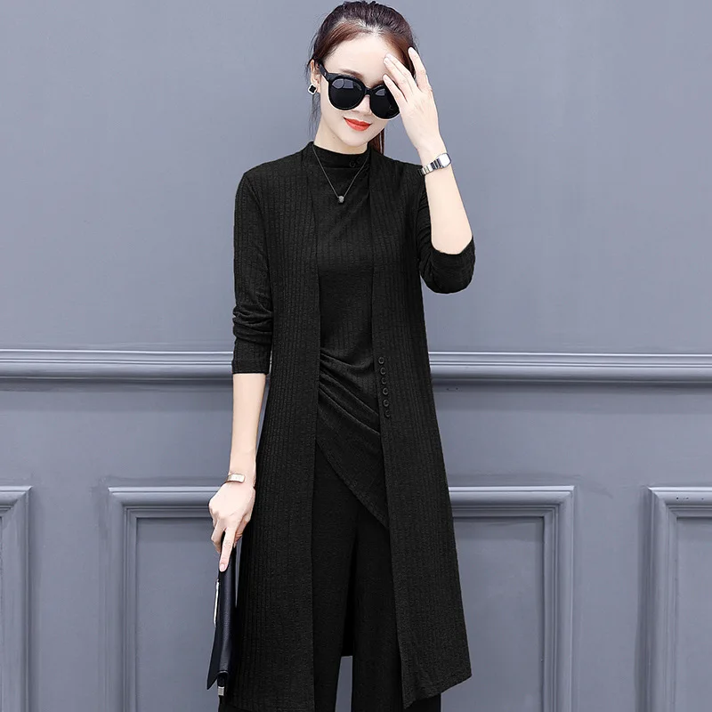 Женский вязаный костюм комплект из 2 предметов штаны зимние теплые женские