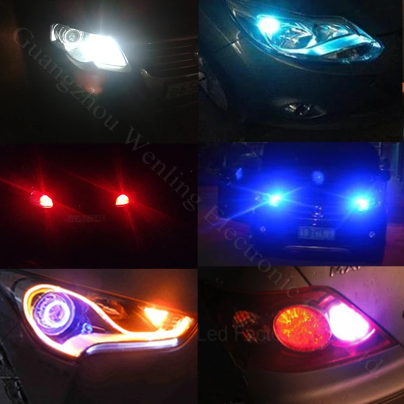 WLJH 1x CAN-шина COB T10 Led No Error W5W светодиодные Авто парковочные лампы, внутреннее освещение номерного знака Боковой габаритный фонарь белый синий светодиодный автомобильный светильник