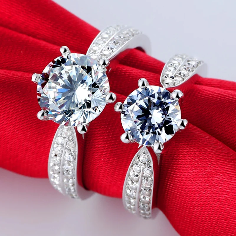 ULEX серебряное кольцо 1-4ct геометрическое 925 пробы Серебряное блестящее