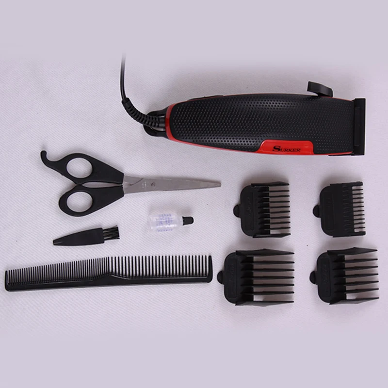 SURKER Professional Electric Hair Clipper set Rechargeable waterproof Red Trimmer Adjustable Haircut Machine For Men &amp women | Бытовая