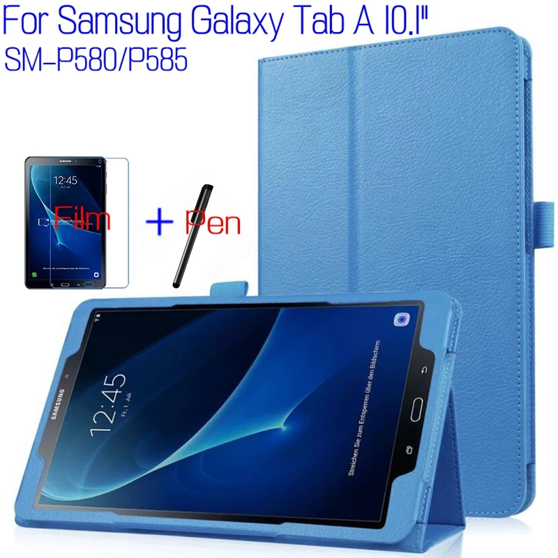 3 в 1 Стенд смарт-чехол из полиуретановой кожи чехол для Samsung Galaxy Tab A A6 с S Pen P580 P585 10