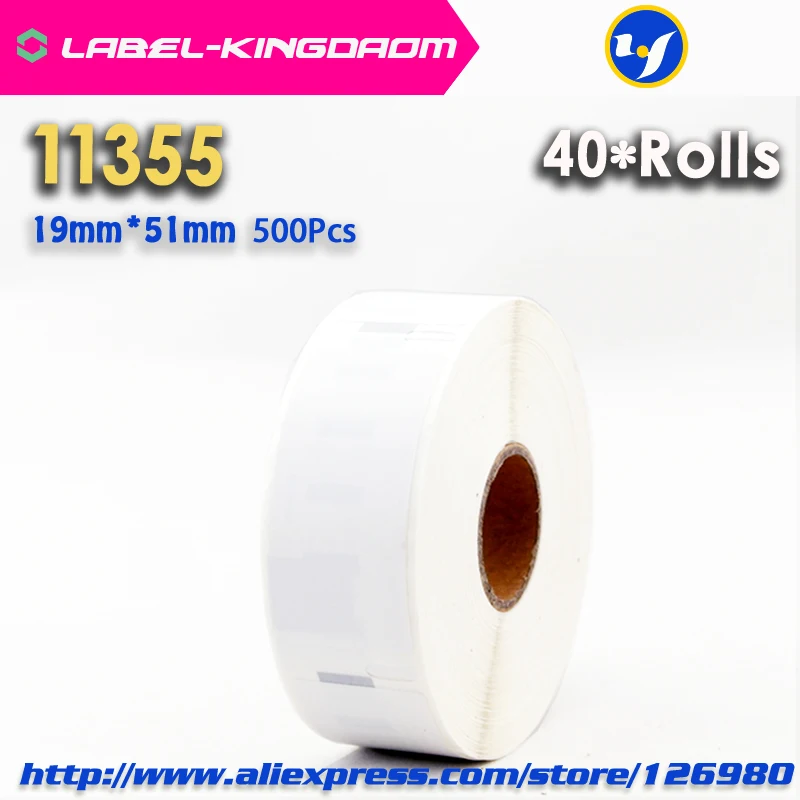 

40 Rolls Dymo Compatible 11355 Label 19mm*51mm 500Pcs/Roll Compatible for LabelWriter400 450 450Turbo Printer Seiko SLP 440 450