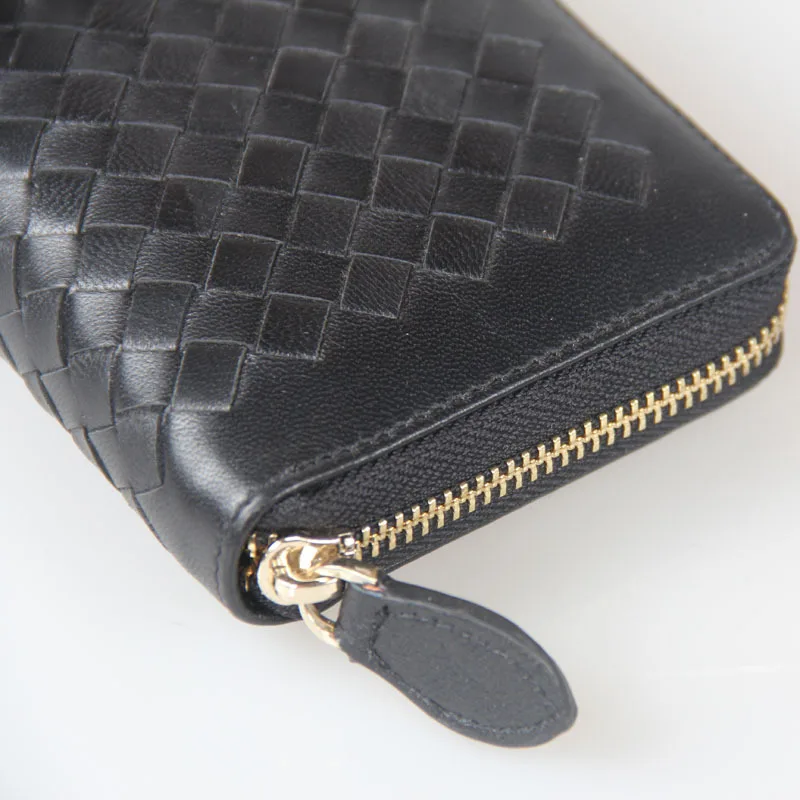 2019 бренд Для женщин из натуральной овечьей кожи вязаный большой женский кошелек