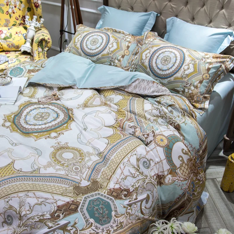 Постельное белье для взрослых из хлопка с реактивным принтом домашний текстиль в