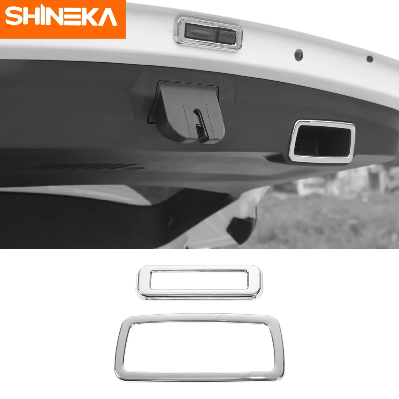 

SHINEKA ABS 2pcs/set Car Rear Tail Door Inner Handle Decoration Cover Stickers Accessories For Jeep Renegade 2016 Up