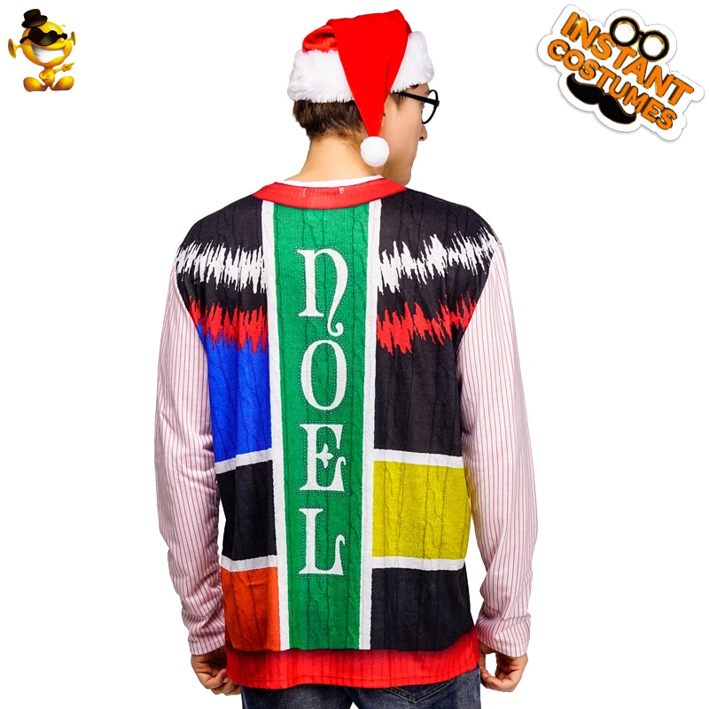 

Christmas Party Man 3 D Printing Christmas T-shirt Clothing Fancy Dress Long Sleeve T-shirt Suit for Party Costume