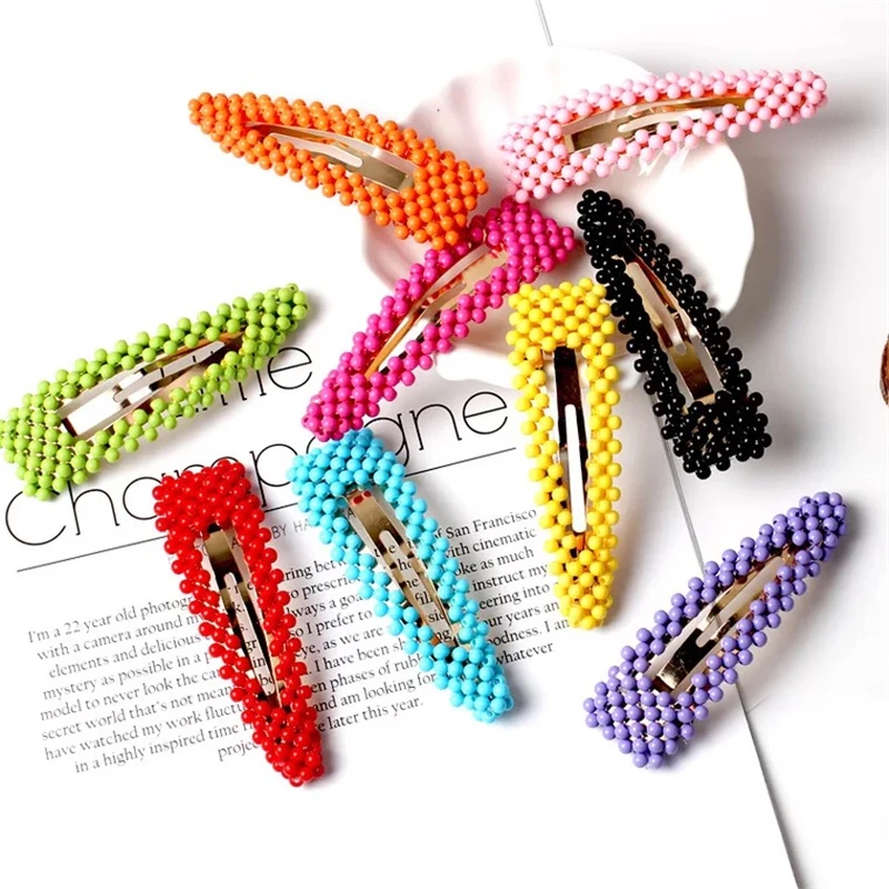 2019 новые модные красочные бусины Геометрическая заколка в форме капли воды милые