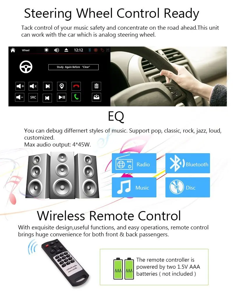 Eincar стерео Bluetooth двойной Din автомобильный Радио мультимедийный плеер 6 2 дюймов DVD