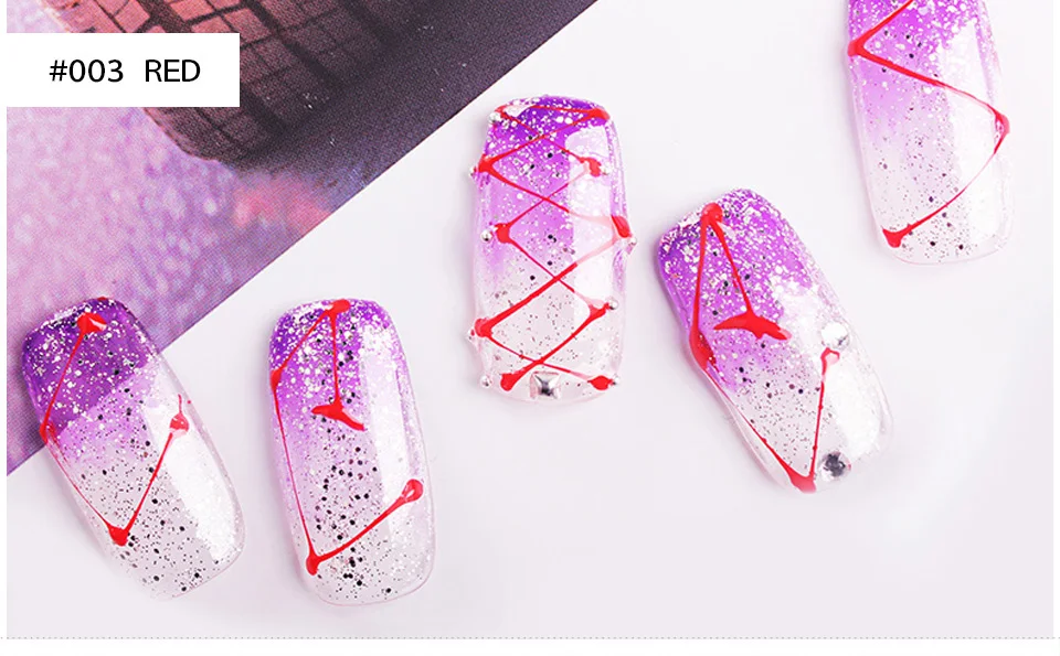 Ellwings окрашенные гелевые лайнеры арт наборы для ногтей покраска потянув шелк паук рисунок цветная лента УФ-гель для ногтей наборы