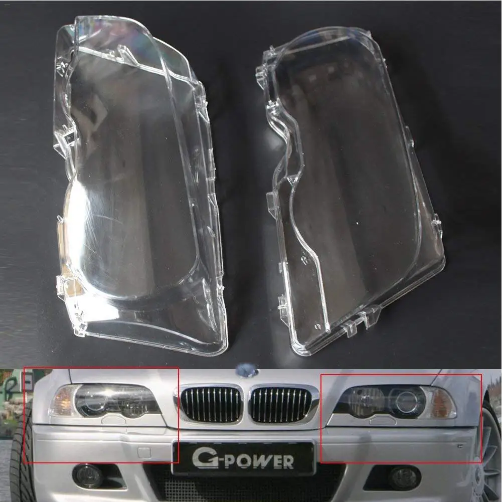 1 пара налобных фар прозрачная левая/правая фара комплект крышек для BMW E46 2001 2006