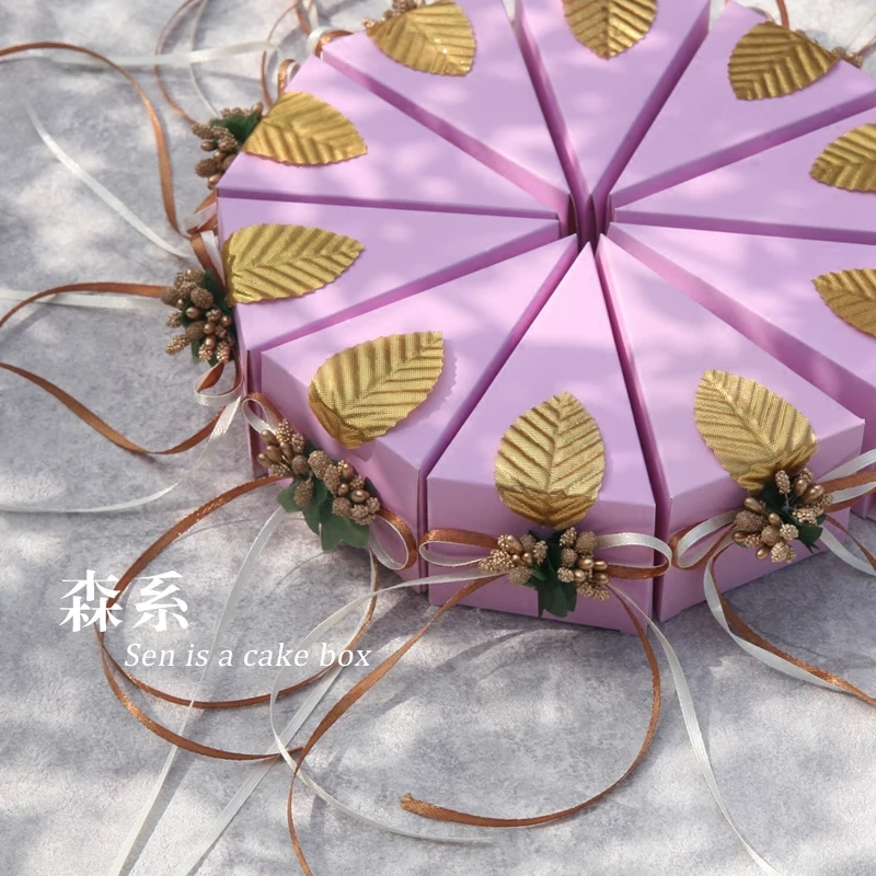 5 стилей креативные бумажные коробки треугольной формы для торта свадебных