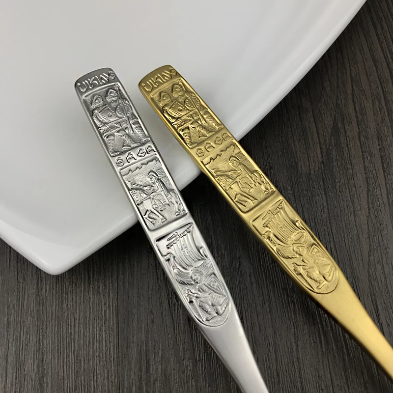 1 шт. ложка из нержавеющей стали с длинной ручкой золотистого и серебряного цвета