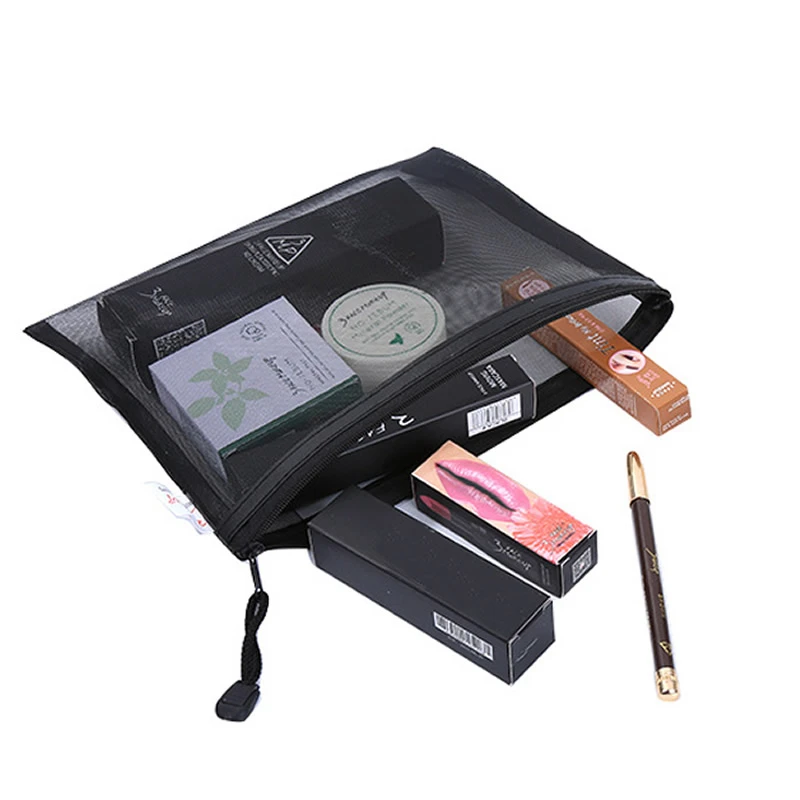 

Grid Transparent Cosmetic Bag Women Travel Function Makeup Bag Zipper Make Up Organizer Storage Pouch Toiletry Beauty Wash Case