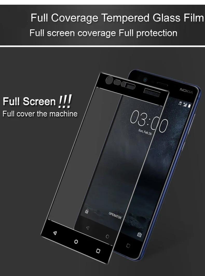 Закаленное стекло для Nokia 3 2 шт. Защита экрана полное покрытие TA 1020 1032 3D пленка с
