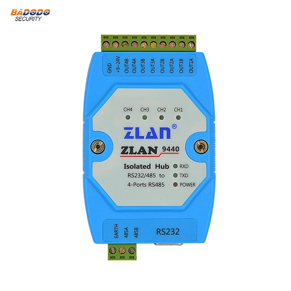 4 портовый промышленный изоляционный концентратор ZLAN9440 RS485 устройство изоляции 1