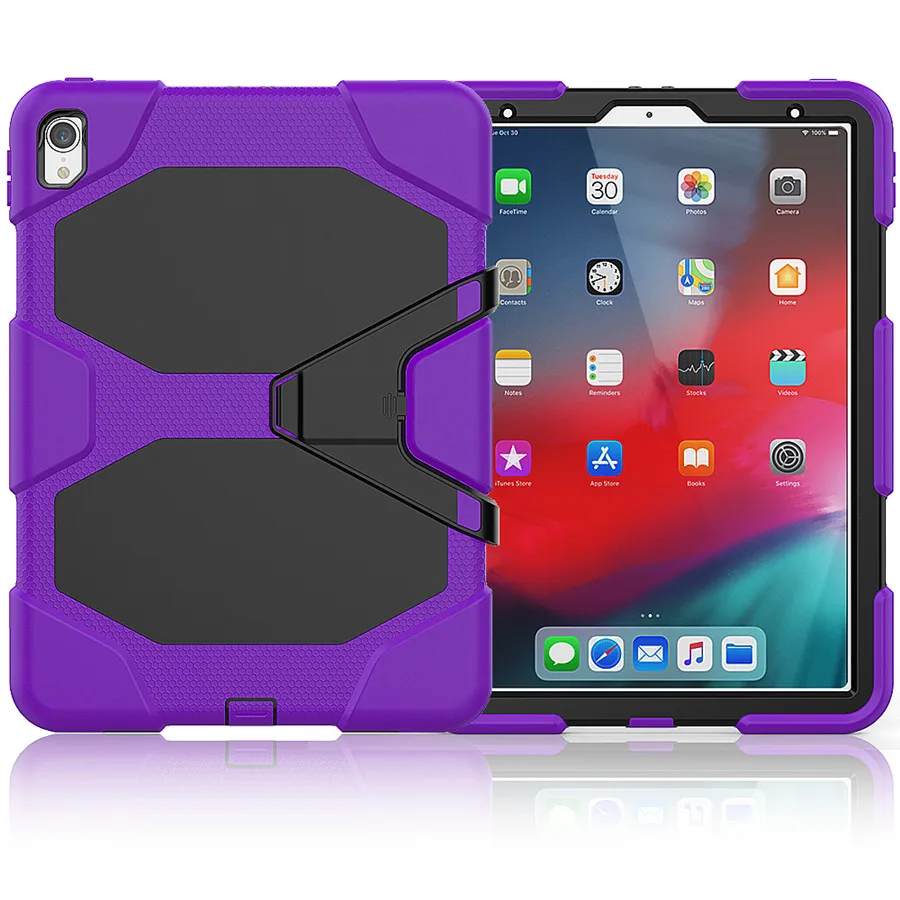 Для iPad Pro 11, чехол Funda, модель A80, для детей, кожа, военный, сверхпрочный, силиконовый+ PC, прочный Чехол-подставка для нового iPad Pro, 11 дюймов