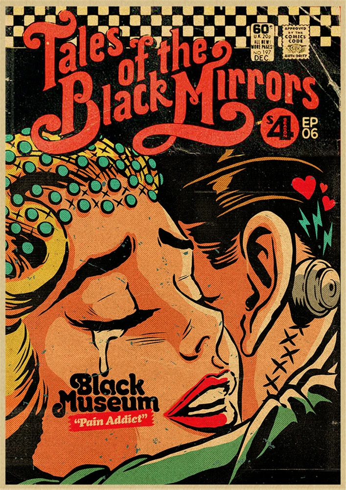 Classic Movie Black Mirror Vintage Kraft Paper Poster Good Quality Painting Retro Poster For Home Bar Wall Deco - Цвет: Светло-серый