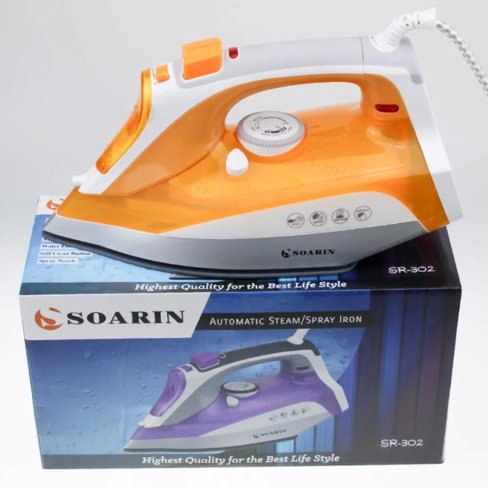 220V Electric Steam Iron for Clothes Handheld Thermostat Prevent Calcium Deposition Steamer Ceramic Base Plate | Бытовая техника