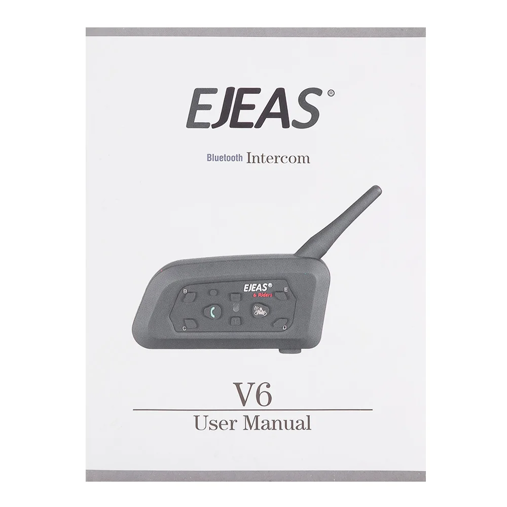 EJEAS V6 Pro Motorcycle1200M Bluetooth 3.0 Waterproof Helmet for 6 riders Interphone Intercom System 850mAh Li-ion battery | Автомобили и