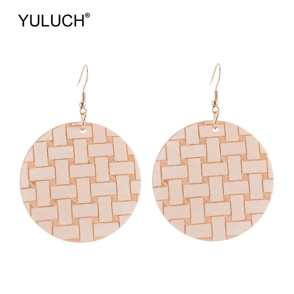 

Этнические индийские Круглые Подвесные серьги YULUCH с принтом бамбука, модные ювелирные изделия, богемные висячие серьги в стиле бохо для веч...