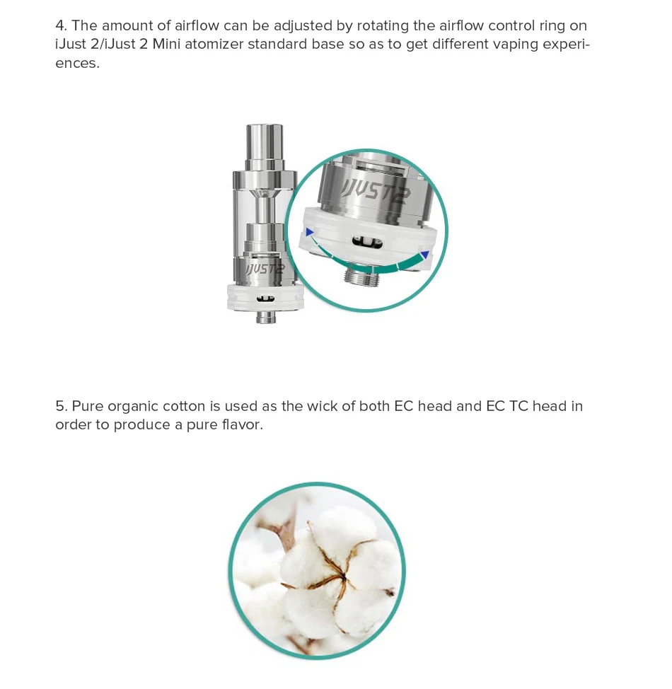 Eleaf iJust 2 атомайзер подходит iJust 2 электронная сигарета с емкостью 5,5 мл резервуар атомайзер с EC Ом катушка головка vape