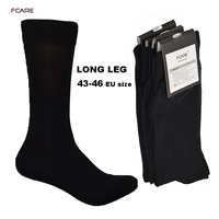 fcare 10pcs5 pairs 43 44 45 46 eu plus size long leg business socks crew socks men cotton dress business black socks