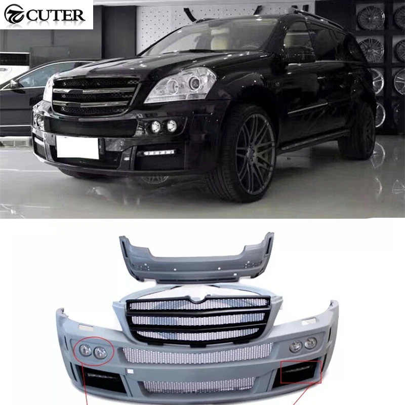 X164 GL300 GL350 GL450 B Стиль FRP автомобильные комплекты кузова передний бампер задний бампер колеса брови для Benz X164 GL550 BRABUS стиль 06-12