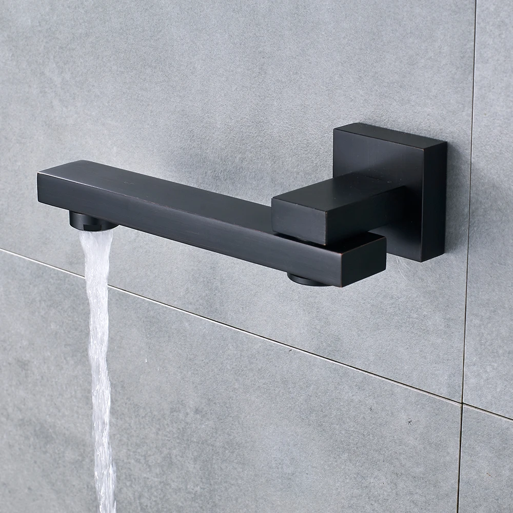 

Black Bronze Shower Faucet Spout Wall Mounted Swive Bath Spout