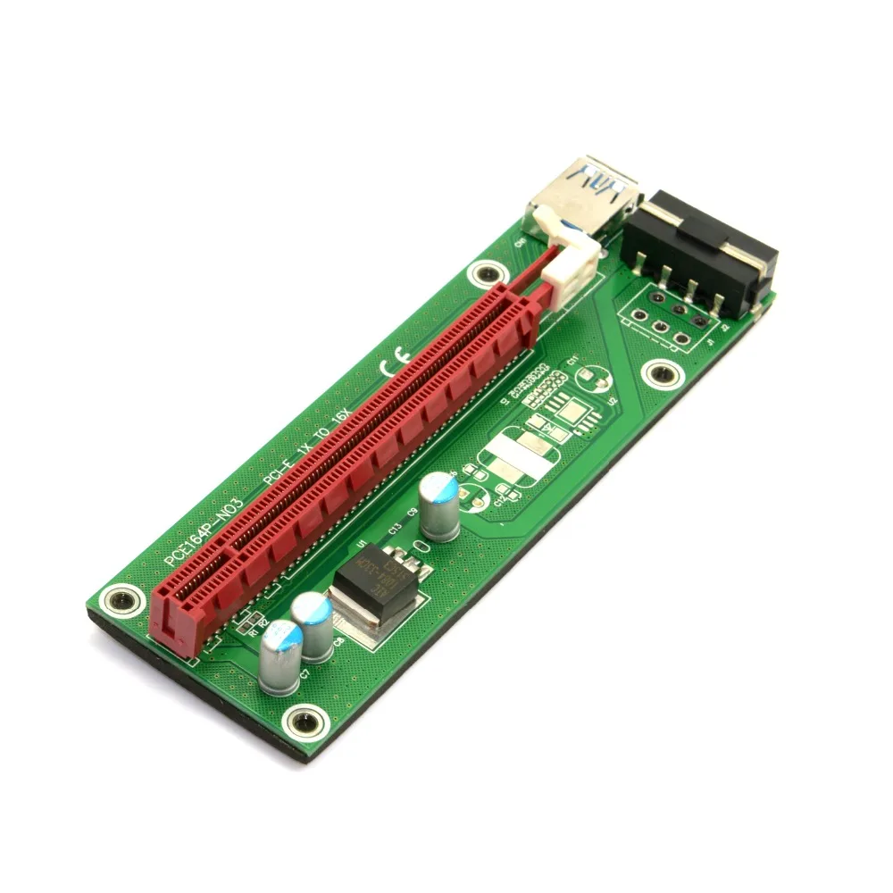 Удлинитель PCI E 1x до 16x для майнинговой машины увеличивающий переходник с кабелем