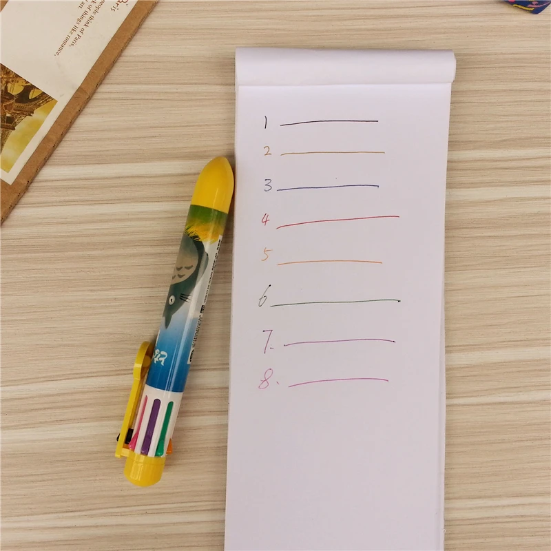 

1PCS 8 in1 Colors Cute Flexible Ball Pen Writing Colorful Ballpoint Pens cartoon pattern pen for School Office Gifts
