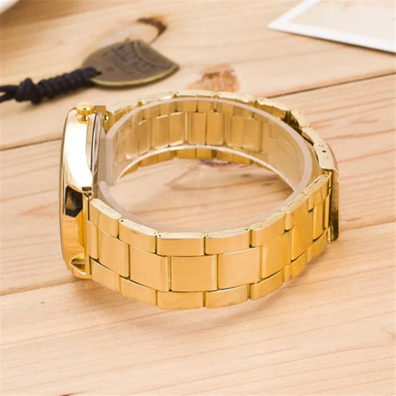 Новые модные женские элегантные часы браслет роскошные золотые кварцевые из