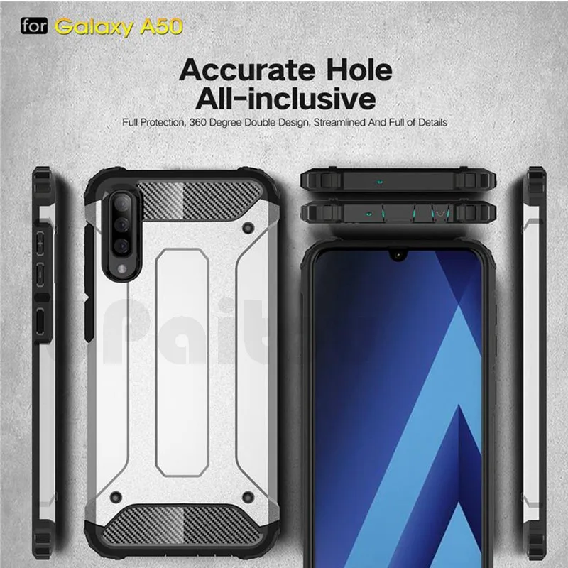 UPaitou прочный двойной армированный чехол для samsung Galaxy A70 A50 A40 A30 A20 A10 чехол сверхпрочный противоударный чехол Гибридный Жесткий PC TPU