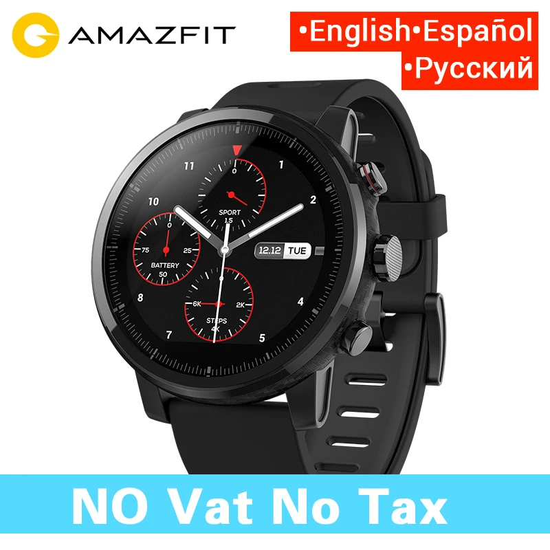 Huami Amazfit 2 Stratos Pace умные часы мужские с gps Xiaomi PPG монитор сердечного ритма 5ATM