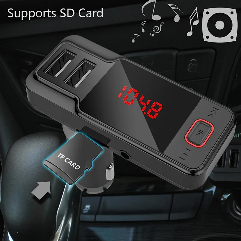 Автомобильный беспроводной Bluetooth FM передатчик Комплект громкой связи динамик LCD