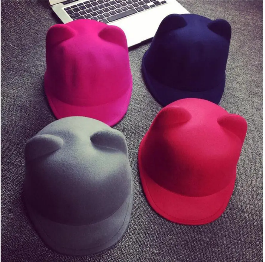 Бесплатная доставка 2017 модная женская винтажная теплая шапка дьявола с милыми