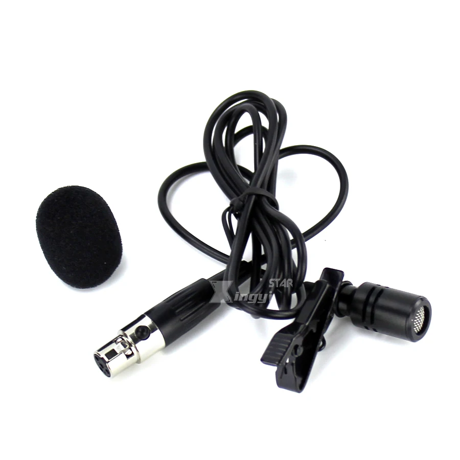 Проводной конденсаторный микрофон Mini XLR TA4F 4 контактный петличный с зажимом для
