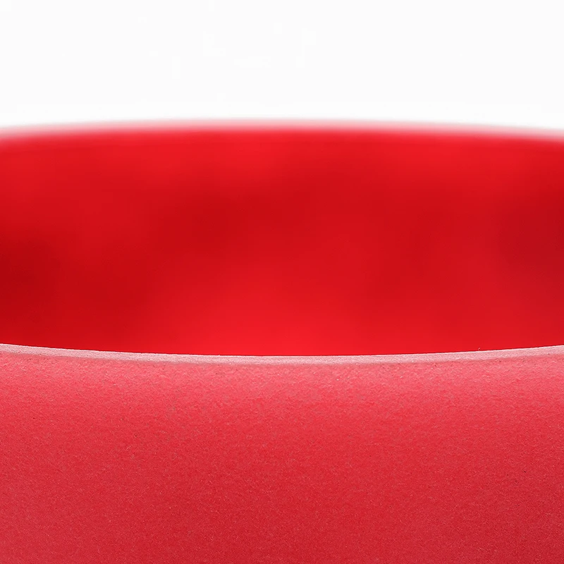 

TOPFUND 432hz Red Colored Frosted Quartz Crystal Singing Bowl C Note Root Chakra 12"